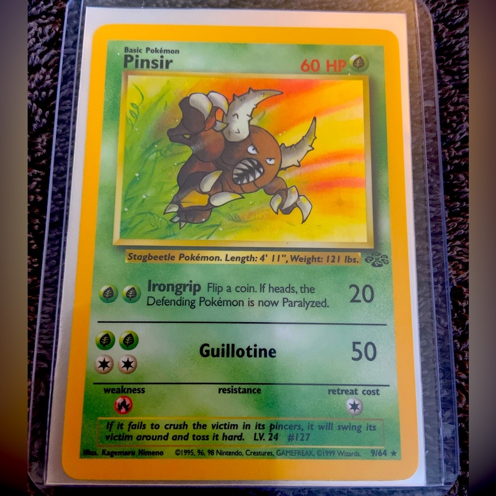 1999 Pinsir HOLO 9/64 Jungle Set Pokemon Card